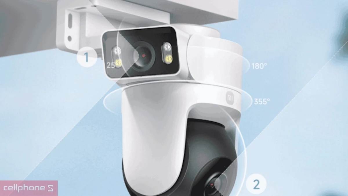 Khả năng quay và quét toàn cảnh của camera Xiaomi IP ngoài trời 4MP Dual CW500