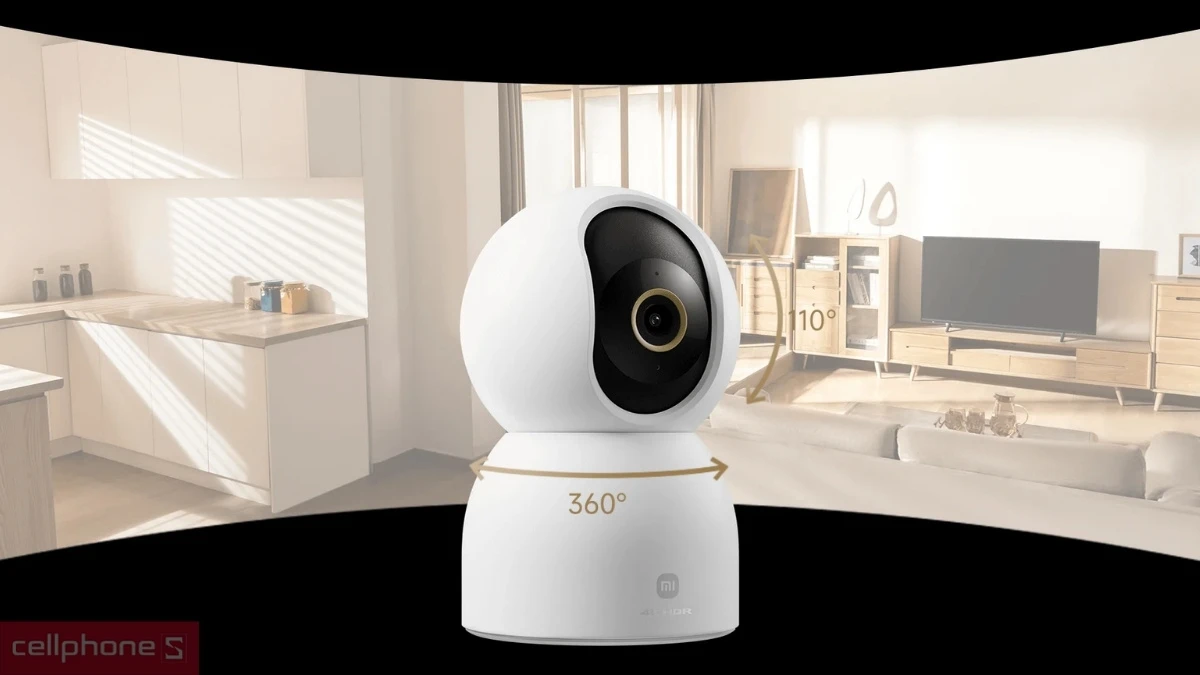 Góc quay camera Xiaomi IP WiFi 8MP C700 