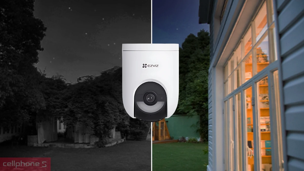 Góc quay camera EZVIZ năng lượng mặt trời HB8 Lite KIT 4MP