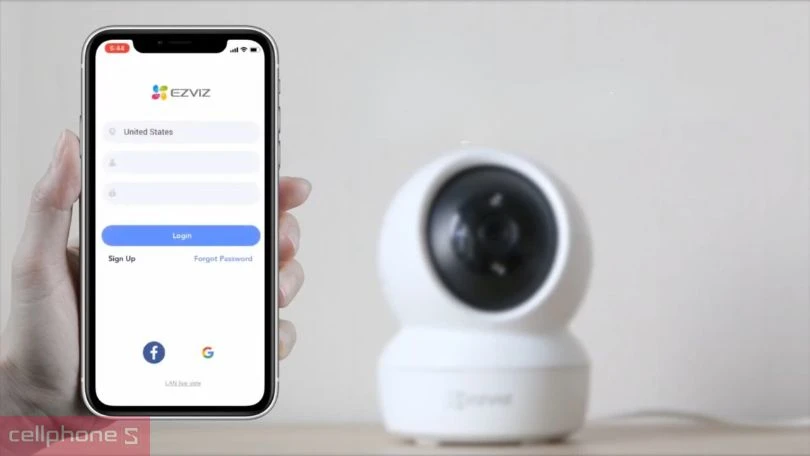 Mở ứng dụng Ezviz trên điện thoại và điền thông tin