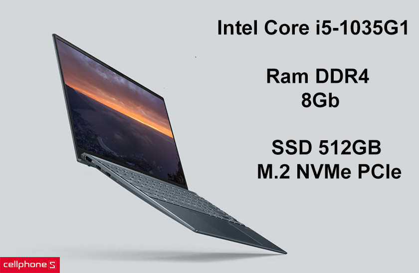 Chip Intel Core i5-1035G1, ổ cứng 512GB M.2 NVMe PCIe tốc độ cao