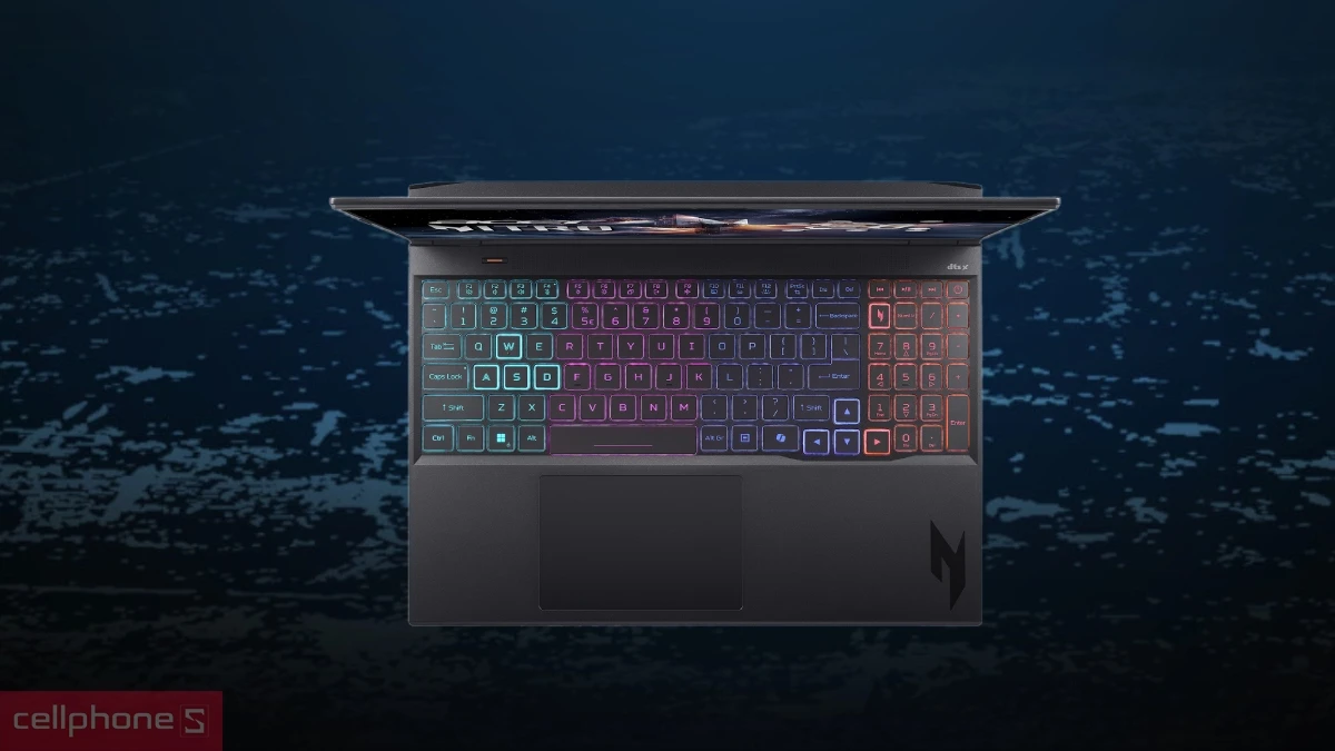 Thiết kế laptop Acer Gaming Nitro 16 AI Propanel AN16S-61-R5F4