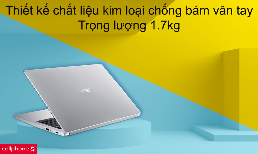 Thiết kế chất liệu kim loại chống bám vân tay, trọng lượng 1.7kg