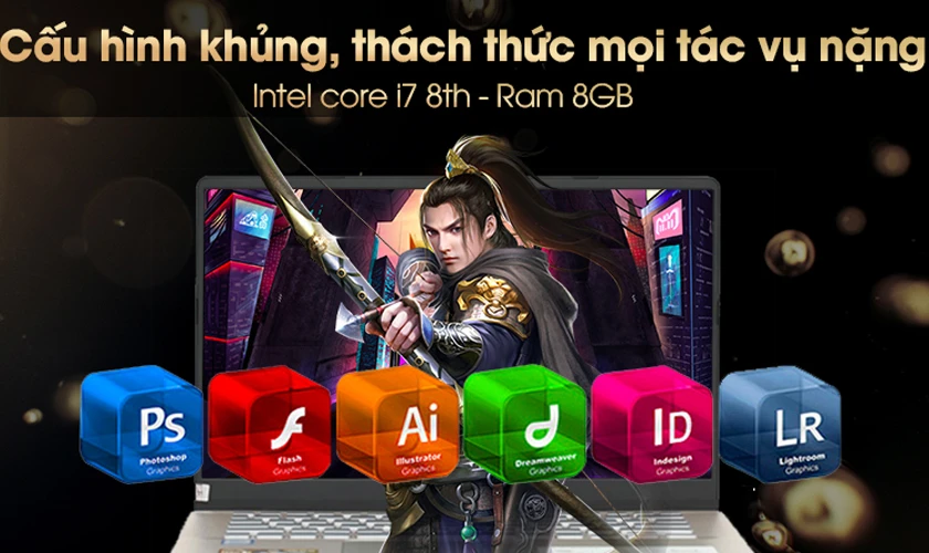 Hiện năng mạnh với chip Core I7 8550U, RAM 8GB