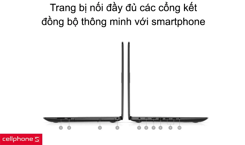 Trang bị nối đầy đủ các cổng kết, đồng bộ thông minh với smartphone
