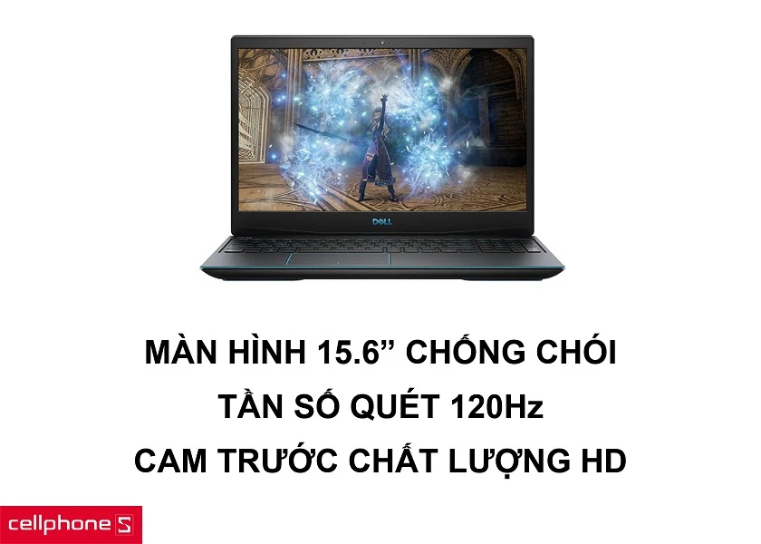 Màn hình 15.6 inches hỗ trợ chống chói tốt cùng camera trước chất lượng HD