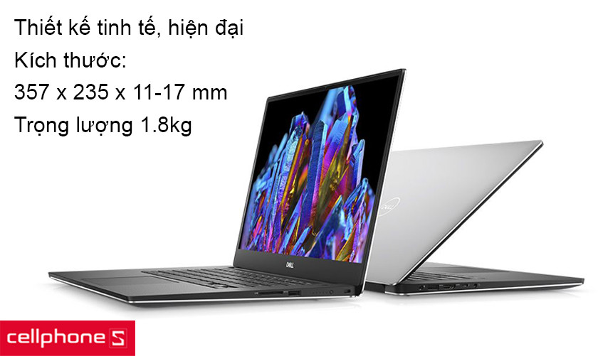 Thiết kế gọn nhẹ, siêu mỏng chỉ 11-17 mm và chất liệu nhôm bền bỉ giúp laptop nhẹ hơn
