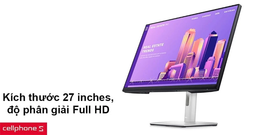 Kích thước 27 inches, Full HD hiển thị sắc nét