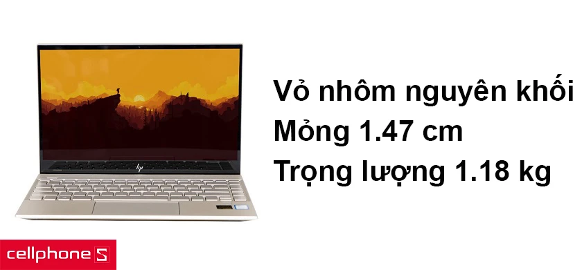 Vỏ nhôm nguyên khối sang trọng, siêu mỏng chỉ 1.47 cm