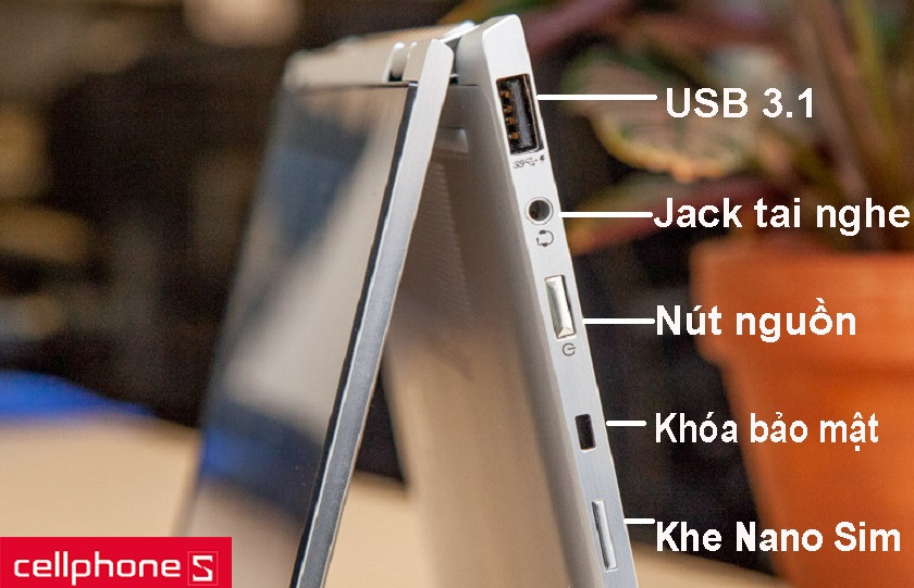 HP Elitebook X360 1040 G5 5XD44PA hỗ trợ nhiều cổng kết nối