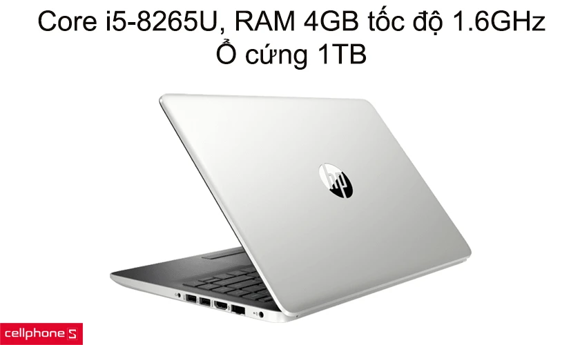 Hiệu năng mạnh với chip Core i5-8265U, RAM 4GB tốc độ 1.6GHz, ổ cứng 1TB