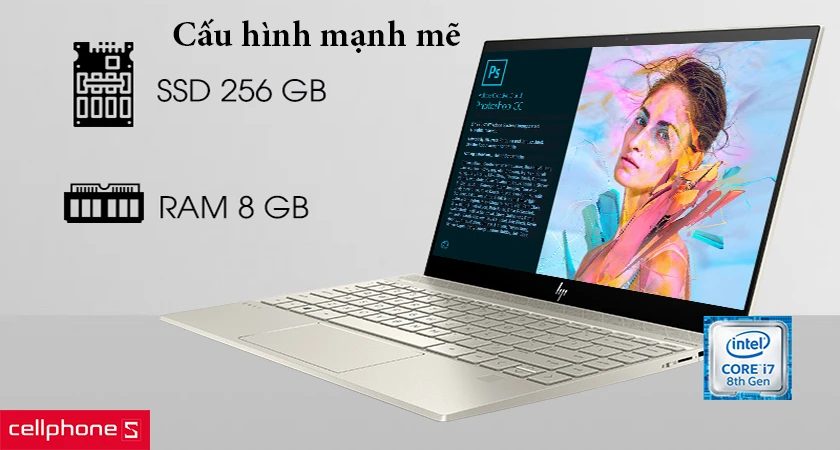 Cấu hình mạnh mẽ với chip core i5 và 256 SSD