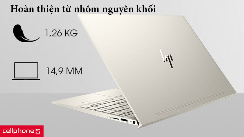 Hoàn thiện từ nhôm nguyên khối, trọng lượng chỉ 1,26kg