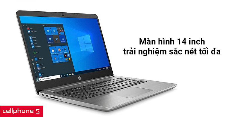 Màn hình 14 inch mang đến trải nghiệm sắc nét tối đa