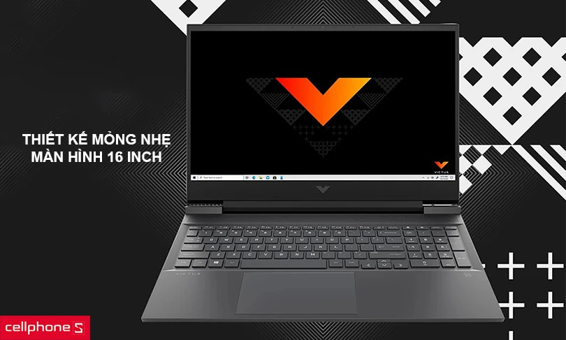 Thiết kế mỏng nhẹ, màn hình 16 inch kích thước lớn