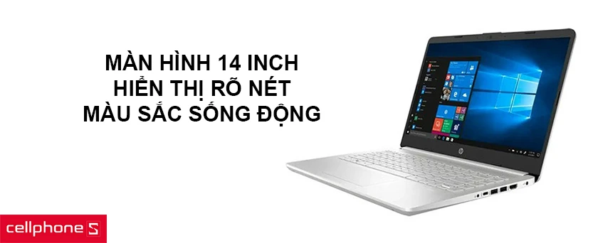 Thiết kế nhỏ gọn, màn hình 14 inch hiển thị rõ nét, màu sắc sống động