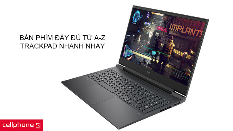 Bàn phím đầy đủ từ A-Z, trackpad nhanh nhạy