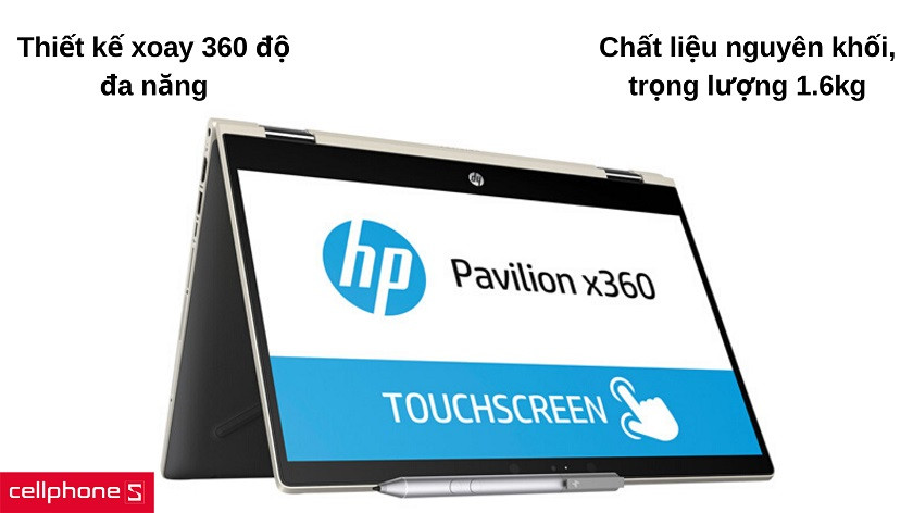 Thiết kế xoay 360 độ đa năng, chất liệu nguyên khối sang trọng