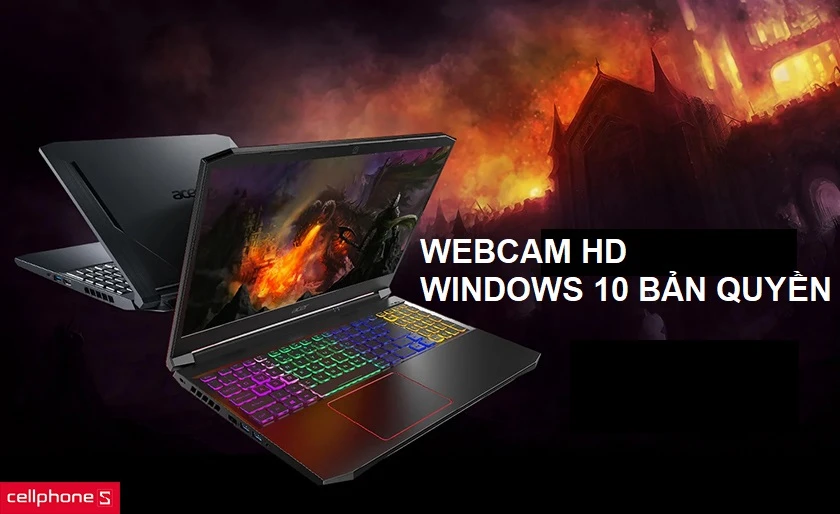 Nhiều chuẩn kết nối hiện đại, Webcam HD và Win 10 bản quyền