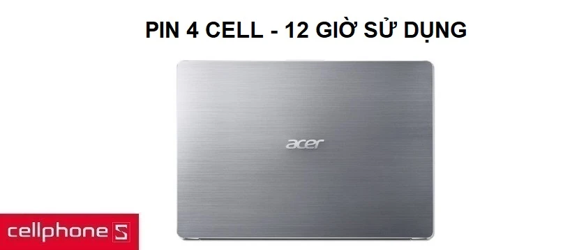 Viên pin Lithium-Ion, liền 4 cell cho khả năng hoạt động kéo dài tới 12 tiếng