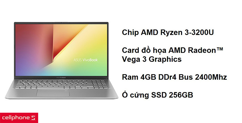 Cầu hình mạnh với chip AMD thế hệ mới và SSD 256GB cho không gian lưu trữ lớn