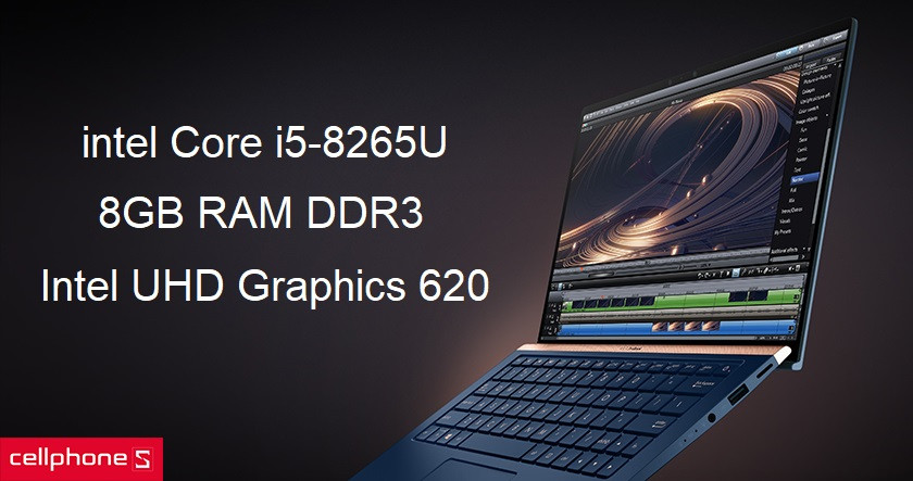 Hiệu năng mạnh mẽ với chip Intel Core i5-8265U, RAM 8GB