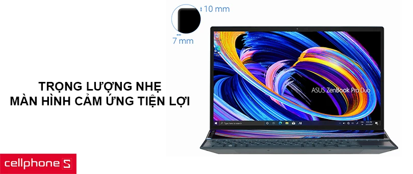Trọng lượng nhẹ, màn hình cảm ứng tiện lợi