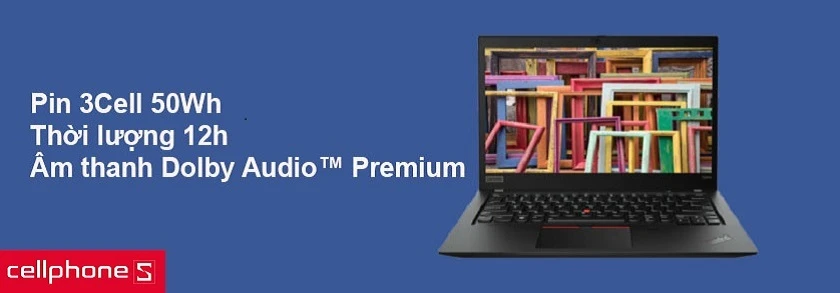 Thời lượng pin lên tới 12 h,công nghệ âm thanh Dolby Audio™ Premium sống động