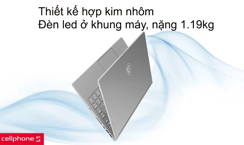 Thiết kế hợp kim nhôm, đèn led ở khung máy, nặng 1,19kg