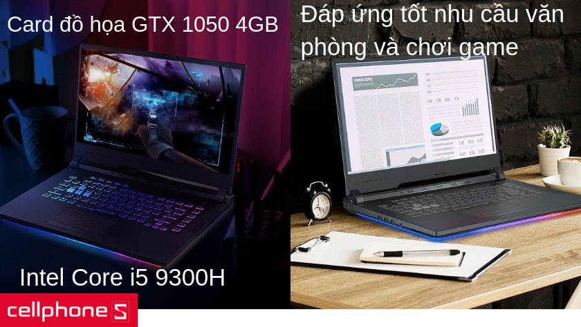 Chơi game mượt mà với con chip Core i5 thế hệ thứ 9 cùng card đồ họa GTX 1050 4GB