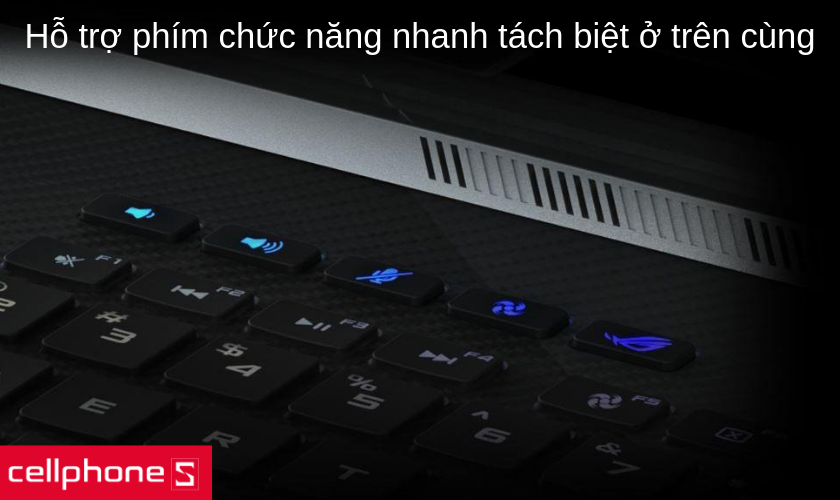các phím nóng như WASD được làm trong suốt để tạo điểm nhấn