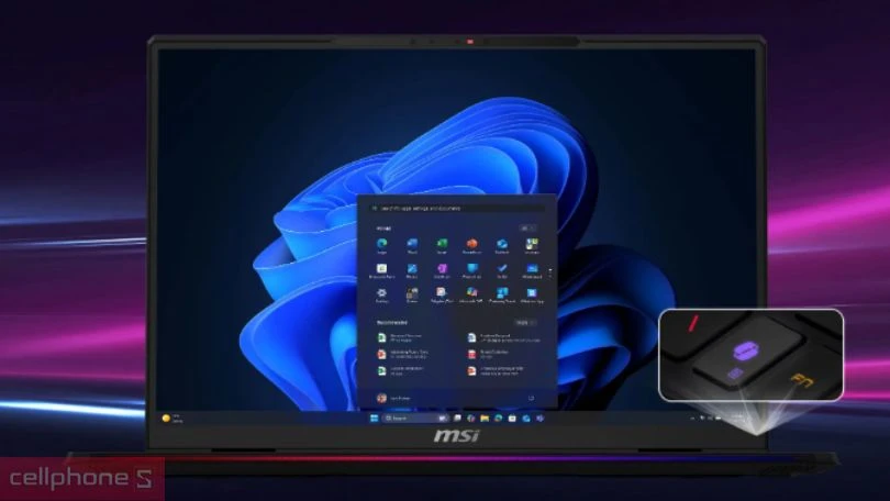 AI trên laptop MSI Raider 18 HX AI A2XWIG-033VN