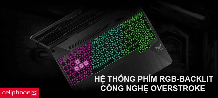 hệ thống phím RGB-backlit cùng công nghệ Overstroke 
