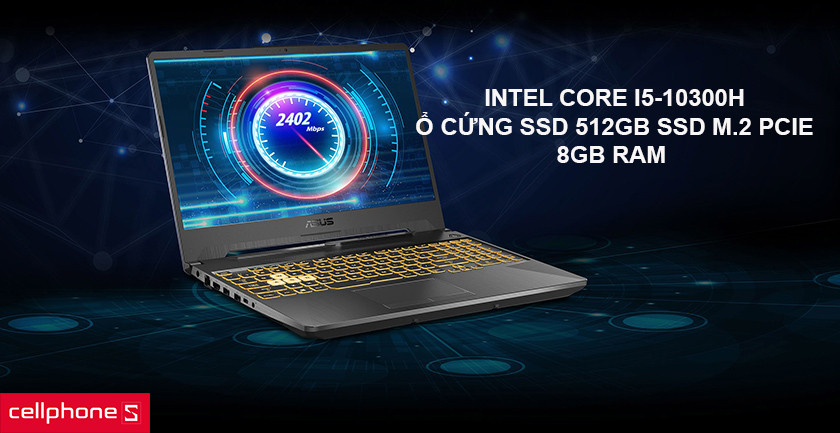 Cấu hình mạnh mẽ với chip Intel Core i5-10300H