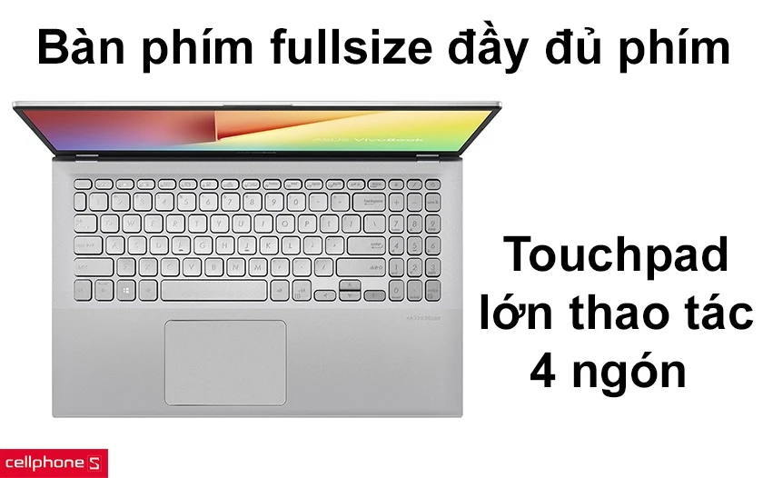 Bàn phím fullsize rộng rãi và touchpad siêu nhạy trên Asus S531FL-BQ190T
