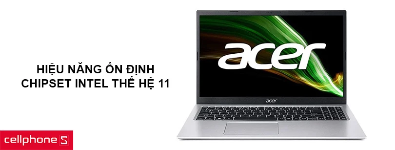 Hiệu năng ổn định với chipset Intel thế hệ 11, ổ cứng SSD 512GB