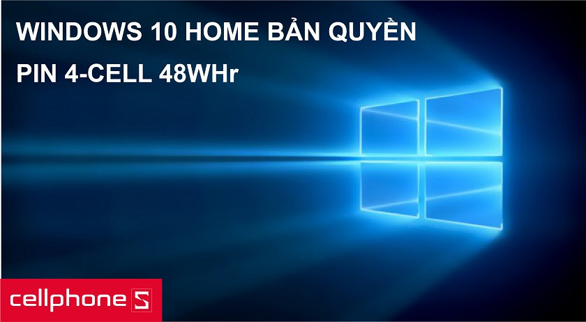 Windows 10 Home và viên pin 4-cell 48Wh giúp máy vận hành ổn định, lâu dài
