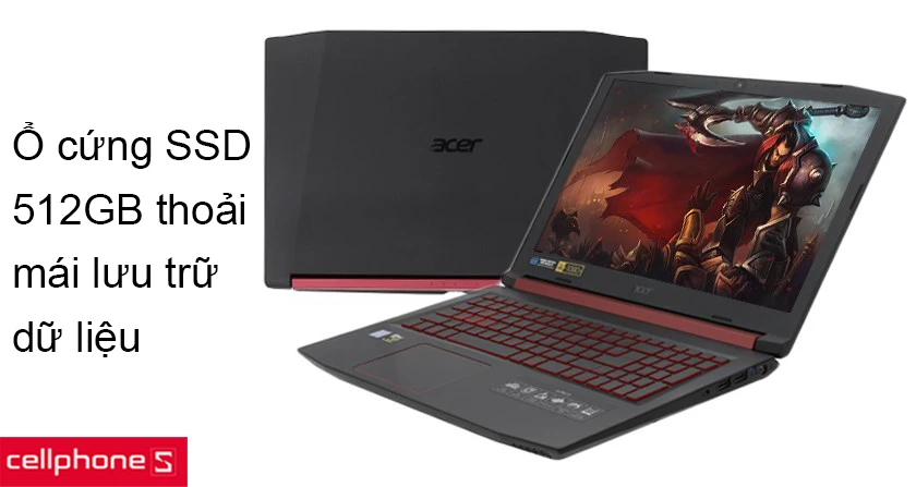 Ổ cứng SSD 512GB thoải mái lưu trữ và cài đặt ứng dụng