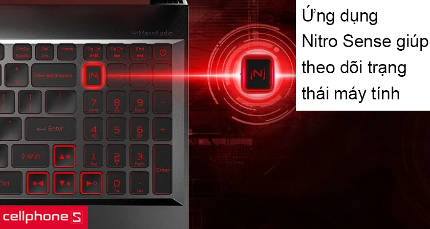 Ứng dụng Nitro Sense theo dõi tình trạng của laptop