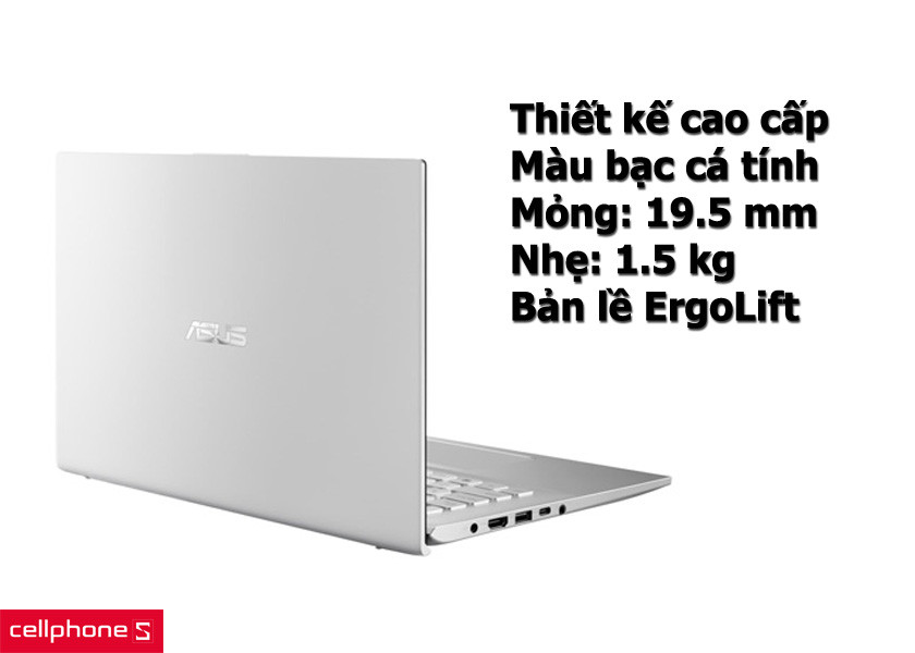 Thiết kế cao cấp, gọn nhẹ, bền bỉ với gam màu bạc cá tính