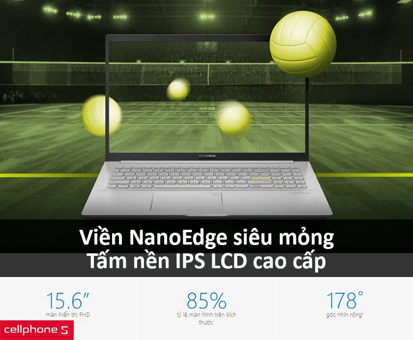 Viền màn hình siêu mỏng NanoEdge, tấm nền IPS LCD vượt trội