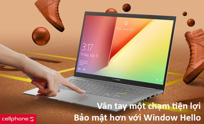 Bảo mật mạnh mẽ với cảm biến vân tay tích hợp
