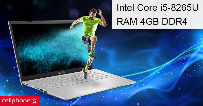 Cấu hình mạnh mẽ từ chip Intel Core i5-8265U, RAM 4GB DDR4