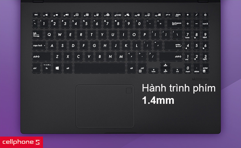 Hành trình phím 1.4mm bấm êm ái