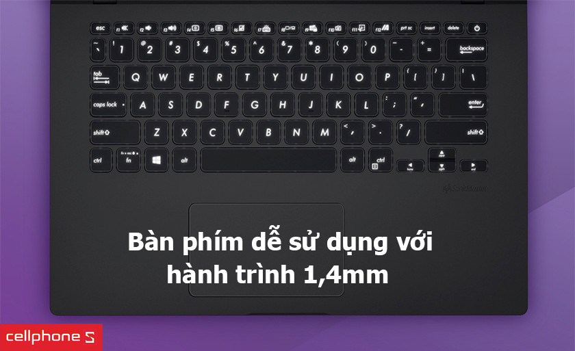 Bàn phím dễ sử dụng với hành trình 1,4mm