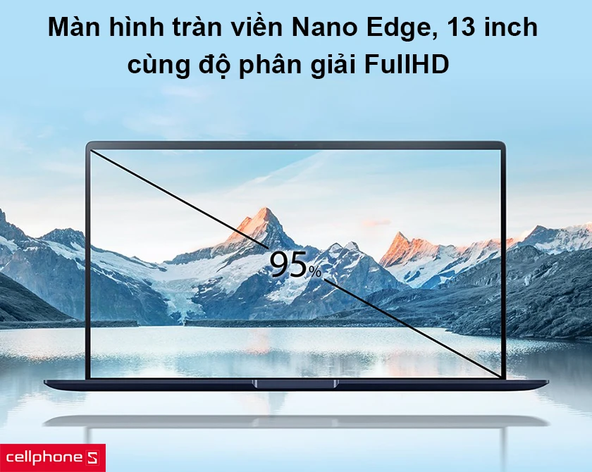 Màn hình tràn viền Nano Edge, 13.3 inch cùng độ phân giải FullHD