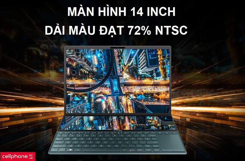 Màn hình 14 inch FHD kết hợp góc nhìn rộng 178 độ