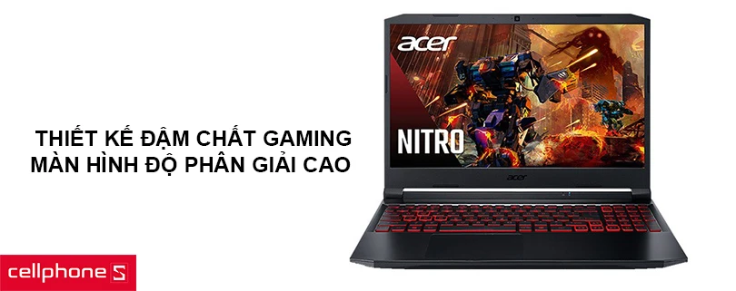 Thiết kế đậm chất gaming, màn hình độ phân giải cao sắc nét