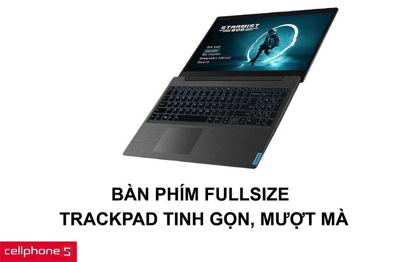 Bàn phím có hỗ trợ đèn nền tiện dụng cùng Trackpad tinh gọn, mượt mà