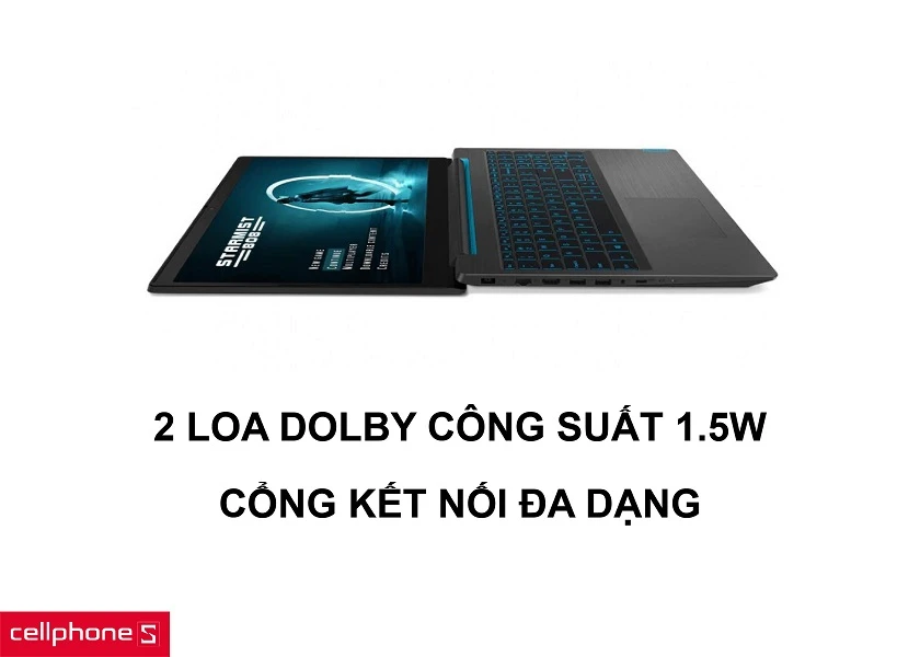 Cổng kết nối đa dạng cùng 2 loa Dolby Audio công suất lên đến 1.5W